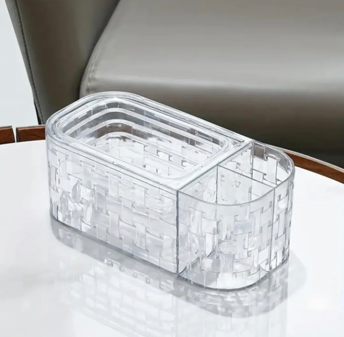 Glacier Pattern Tissue Box With Remote Holder, Large Capacity Paper Dispenser, Living Room Tissue Storage Box Glacier Pattern Tissue Box With Remote Holder, Large Capacity Paper Dispenser, Living Room Tissue Storage Box